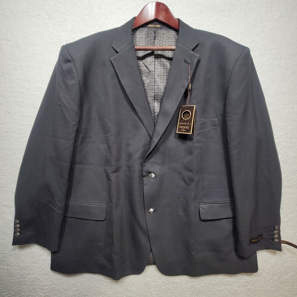 Pierre Loren Superior 150 S Blazer Classic Fit Sport Coat Grey 54R